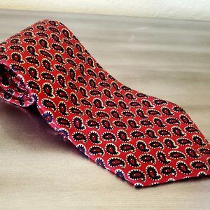 neck tie Polo Ralph Lauren red paisley silk vintage 1980s